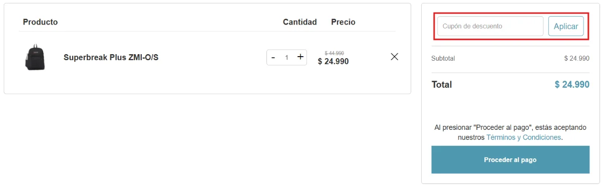 clic en el cupón