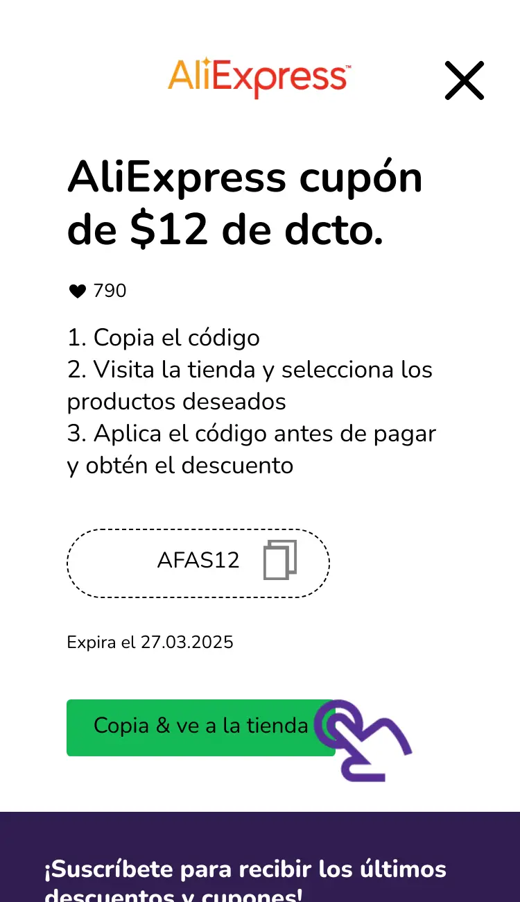 clic en el cupón