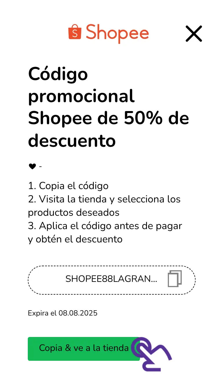 clic en el cupón